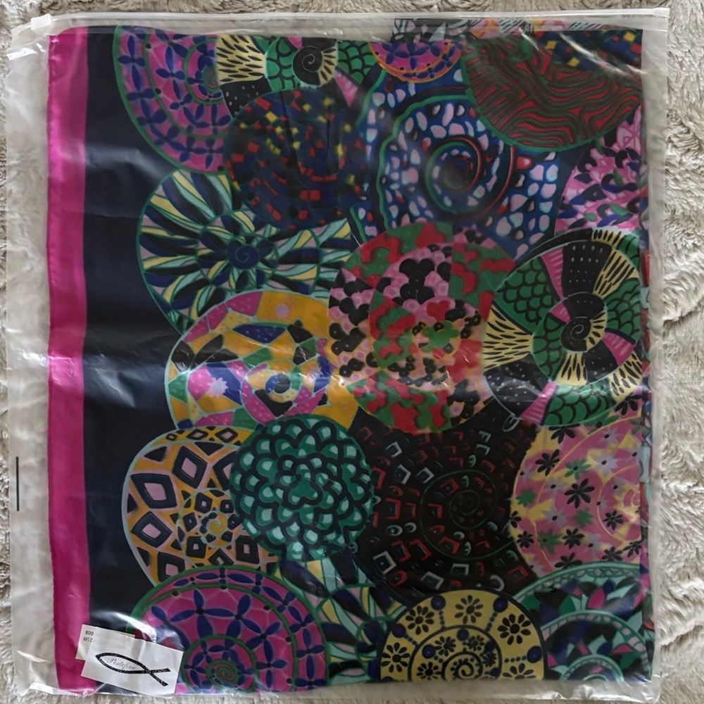 Portofino Vibrant Multicolor Patterned Women's Scarf - Bold Geometric Circles
